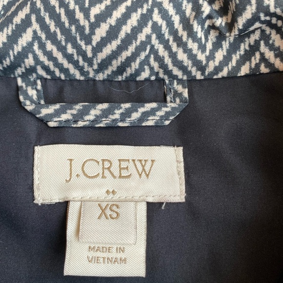 J. Crew Herringbone Puffer Vest Black Cream Tan XS - Picture 3 of 8